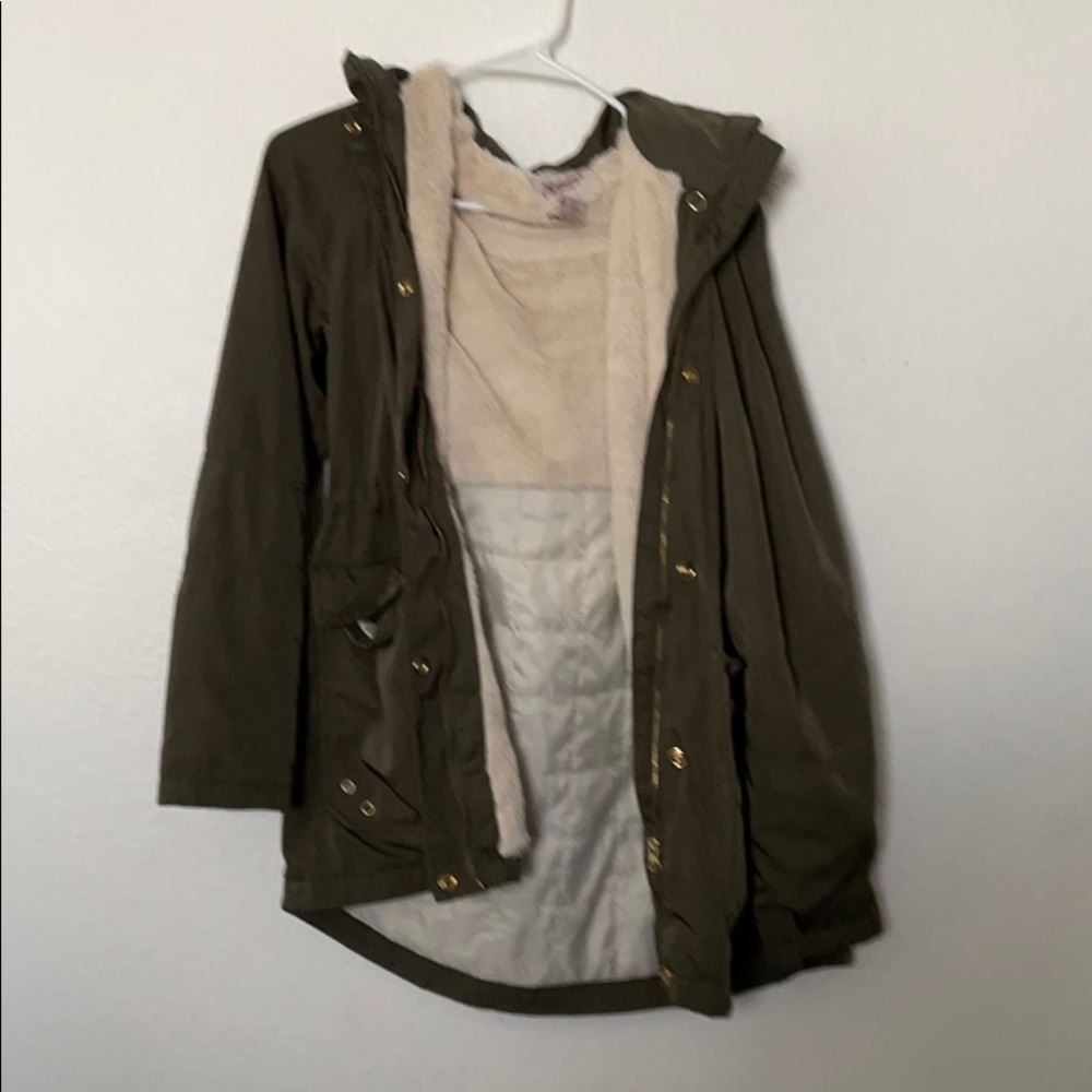 Faux Fur Army Green Coat!🪐